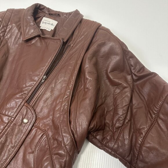 Vintage Bagatelle Leather Bomber Jacket M - Picture 2 of 5